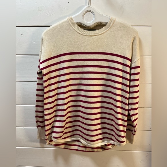 MARLED Burgundy Striped Sweater - M - Picture 1 of 8
